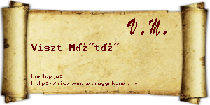 Viszt Máté névjegykártya